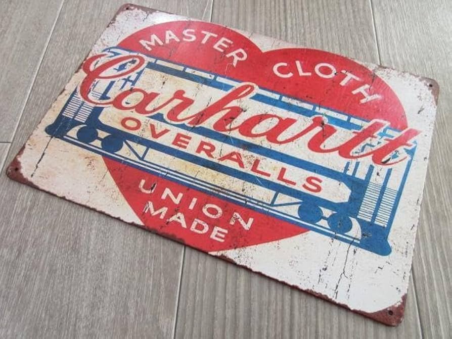 Amazon.co.jp: Carhartt Vintage Heart Tag Metal Sign Tin Sign